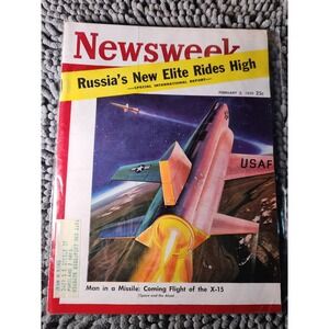 VTG Newsweek Magazine February 2 1959 Man in a Missile Comng Flight of‎ the X-15